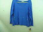 NWT Calypso Top M 44 Bust Pockets L/Sleeve Periwinkle Gauze Beall's Fast Ship