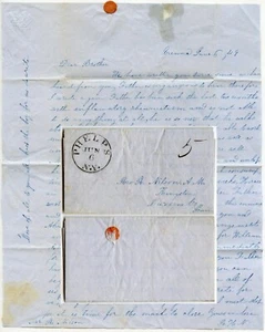 1849 LETTER to REV.REUBEN NELSON KINGSTON LUZERNE Pa from BROTHER PHELPS NY 6 JU - Picture 1 of 4