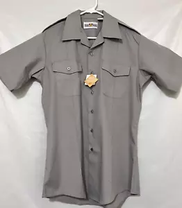 NWT 2021 Flying Cross X1 Mens 16 Large Gray Short Sleeve Uniform Shirt US Navy - Picture 1 of 5