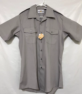 NWT 2021 Flying Cross X1 Mens 16 Large Gray Short Sleeve Uniform Shirt US Navy - Image 1 of 4