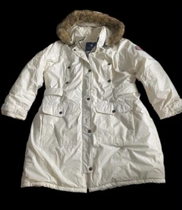 Women’s Size 1X Parka Coat Ivory Cream with Removable Lined Hood Rocawear - Picture 1 of 10