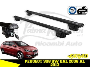 IRON120+SM02 BARRE PORTATUTTO FARAD NERE PEUGEOT 308 SW DAL 2008 AL 2013 - Imagen 1 de 1