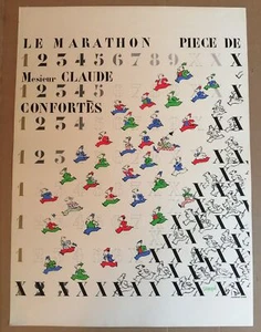 SEMPé le marathon claude confortès affiche originale '74 - Imagen 1 de 1