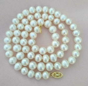 20 Inch New 7-8mm AAAA Akoya White Pearl Necklace 14k Gold Clasp - Picture 1 of 3