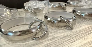 Anillos de cortina dobles Pottery Barn de deslizamiento silencioso S/10 níquel pulido grandes NUEVO - Imagen 1 de 3