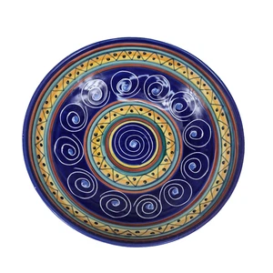 Pier 1 Remolino Italiano Grande Azul Loza Ensalada Pasta Servir Cuenco 12" Italia - Imagen 1 de 13