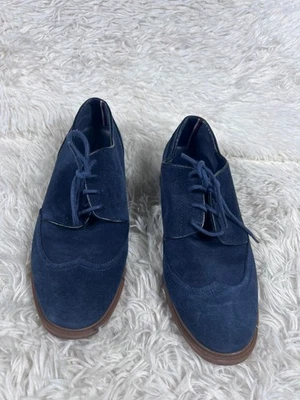 Туфли женские Tommy Hilfiger размер 8,5 синие замшевые оксфордские с кончиком крыла на шнуровке повседневные - Изображение 1 из 4