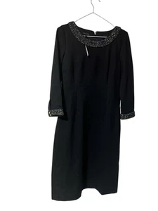 Talbots Womens Size 2 Dress Sheath Midi 3/4 Sleeve Back Zip Round Neck NWT - Picture 1 of 5