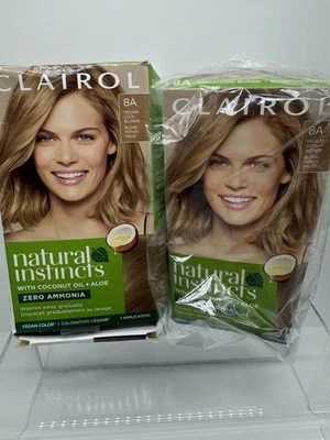 (2) Tinte de color de cabello permanente audaz rubio medio fresco Clairol 8A Foto 1 de 4