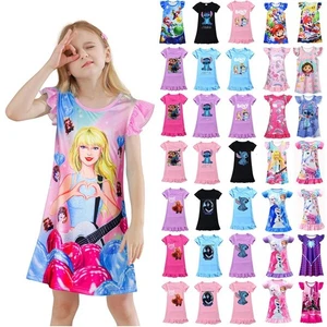 여Girl Stitch/Mario/Elsa/Blueys CartoonNightgown Pyjama DressNightieNightdress. - Picture 1 of 30