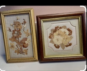 (2) Vintage gepresste Blumen Designs. One Is Joanna Sheer Made In England - Bild 1 von 3