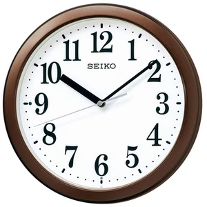 Seiko Clock Seiko Clock Wall Clock Radio Analog Compact Size Brown Metallic Diam - Picture 1 of 5