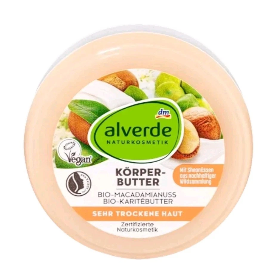 Alverde Cosmética Natural Manteca Corporal con Mcadamia Orgánica y Karité Orgánico, 200 ml Foto 1 de 1