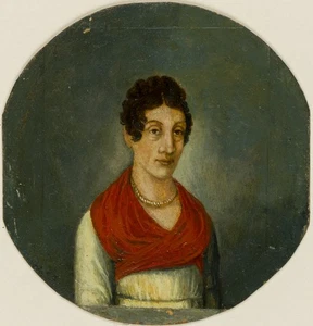 Porträt einer Dame, Empiremode, um 1800, Öl Romantik Unbekannt (19.Jhd) - Bild 1 von 4