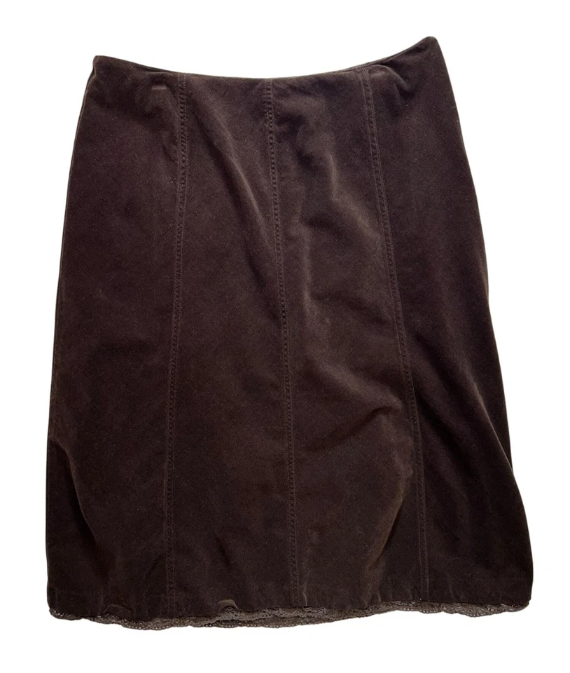 Falda de pana Valerie Stevens para mujer Y2K Preppy talla 10 marrón retro occidental Foto 1 de 4