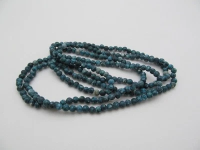 Винтажный хризоколла бирюзовый натуральный камень 4 мм круглый шар ожерелье 34 в - Изображение 1 из 3