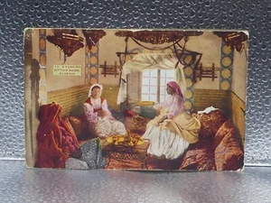 Vintage A Turkish Sitting Room Algeria Muslim Women Non-Topographical Postcard - Picture 1 of 2