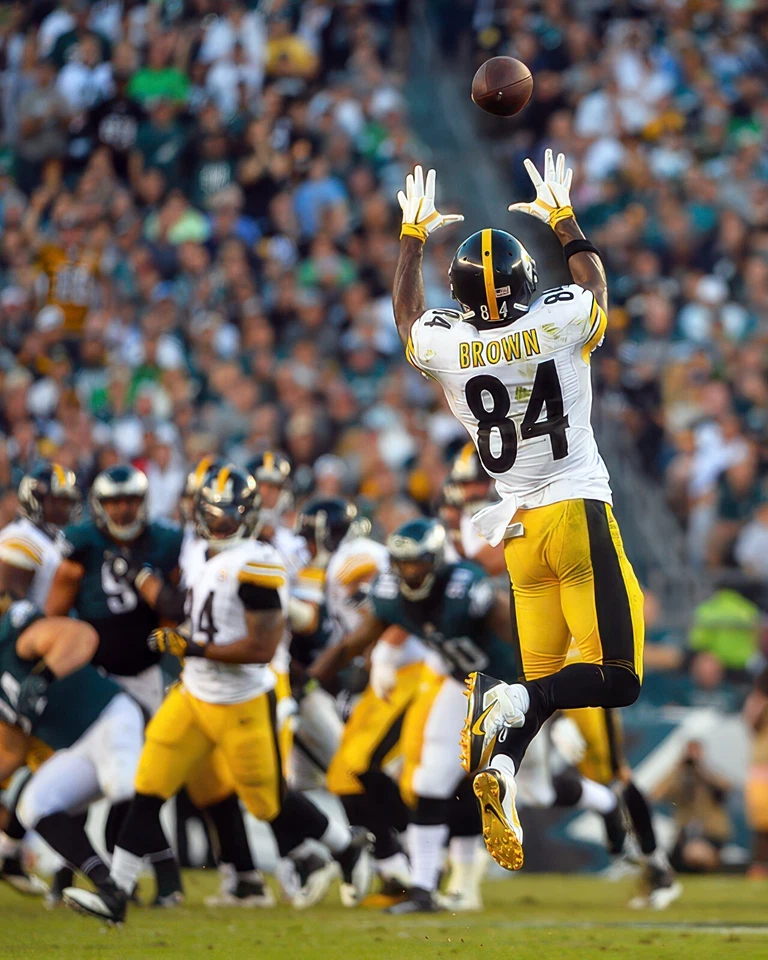 Impresión fotográfica brillante Antonio Brown #84 Pittsburgh Steelers NFL 8"X10" 25 Foto 1 de 1