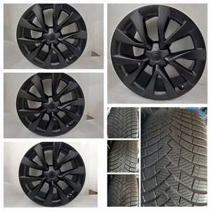 Winter Tesla 20" Model X Black OEM Wheels Rims Tires + TPMS Sensors ($2785-obo) - Picture 1 of 13