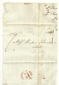 1823 PP11/UNPd BIRMINGHAM RED MILEAGE & TOO LATE E/L - J G THURSFIELD WEDNESBURY - Picture 1 of 2