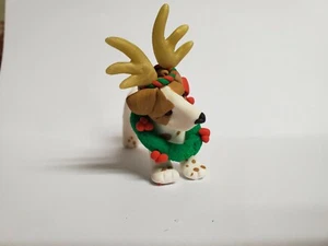 Adorno de Navidad JACK RUSSELL TERRIER con corona y astas hecho a mano - Imagen 1 de 5