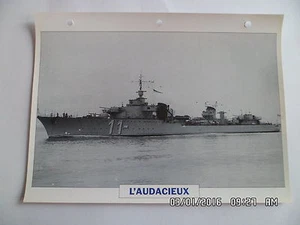 CARTE FICHE NAVIRES DE GUERRE L'AUDACIEUX 1934 CONTRE TORPILLEUR - Picture 1 of 1