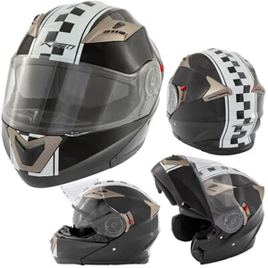 Casco Abatible Moto Touring Grafica Aprobado ECE 22 Doble Visera Negro - Imagen 1 de 12
