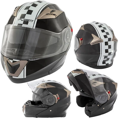 Casco Abatible Moto Touring Grafica Aprobado ECE 22 Doble Visera Negro - Imagen 1 de 4