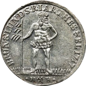 1717 HH German States Brunswick Luneburg Wildman 2/3 Taler, Gulden, PCGS AU 58 - Picture 1 of 4