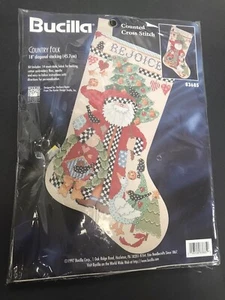 Bucilla Country Folk Santa Christmas Stocking Baatz, Kooler Design 83685 New - Picture 1 of 2