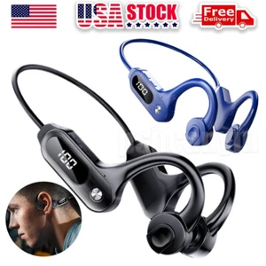 Bone Conduction Headphones Bluetooth 5.3 Wireless Outdoor Sport Headset Earbuds - Picture 1 of 23
