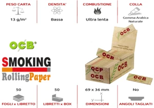OCB Organic Cartine Corte Regular w Canapa – Papiery do toczenia konopi 25 Libretti - Zdjęcie 1 z 2