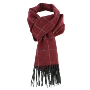 Tony & Paul. Echarpe. SCOTTY, Laine. Rouge Bordeaux  - carreaux -  FABRIQUE EN I - Picture 1 of 5