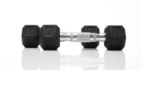 Tru Grit Fitness 5 Pfund schwarz Gummi Sechskant Hantel Paar - Bild 1 von 7