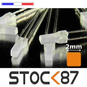 386O# 10 à 100pcs LED carré 2mm orange diffusant blanc - orange diffused LED - Bild 1 von 1