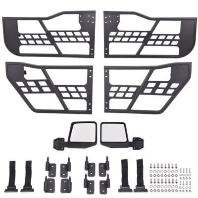 Front+Rear Side Tube Doors & Side View Mirrors Fit For 2007-18 Jeep Wrangler JK Foto 1 de 4