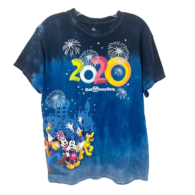 Camiseta WALT DISNEY WORLD Adulto Talla M Azul Tie-Dye 2020 Mickey Pluto Donald Goofy Foto 1 de 4