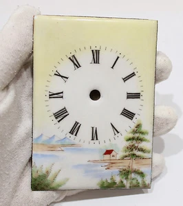 Antiguo reloj carro siglo XIX esmalte esfera pintada a mano 110mm x 77mm - Imagen 1 de 6