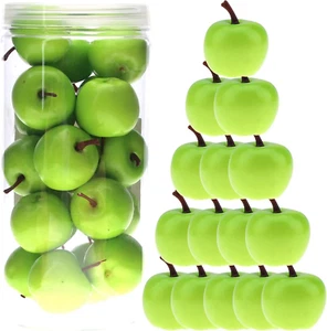 27 PCS Mini Fake Green Apples Artificial Lifelike Food Kitchen Props Faux Realis - Picture 1 of 7