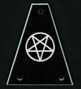 GITARRENTRUSS ROD ABDECKUNG - maßgeschneidert graviert - passt JACKSON - PENTAGRAMM 666 - SCHWARZ - Bild 1 von 2