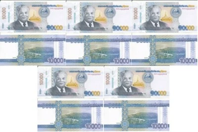 Laos _ 5 piezas x 10000 Kip 2020 (2022) UNC P. 41B Lemberg-Zp Foto 1 de 2