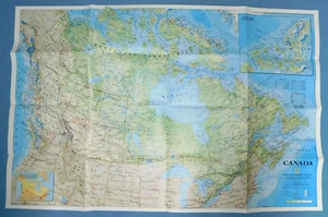 CANADA map (1995) for book "Exploring Canada's Parks" -- National Geographic - Picture 1 of 2