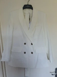 Women's Uk10 The Fold London Clever Crepe Almeida Jacket Ivory - Picture 1 of 14