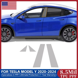 For Tesla Model Y 2020-2024 B Pillars Precut Paint Protection Film Clear PPF TPU - Picture 1 of 17