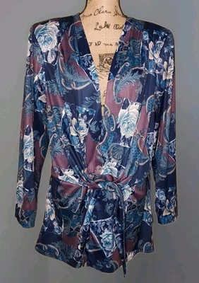 Plumero De Colección GlenFrey Fashions - Azul Floral Poliéster Corbata Frontal - Para Mujer 16W Foto 1 de 4