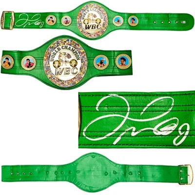 SALE! Floyd Mayweather Jr. Auto Green WBC World Championship Boxing Belt Beckett - Image 1 of 4