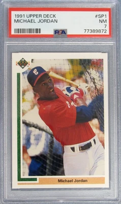 1991 Upper Deck SP1 Michael Jordan White Sox PSA 7 NM B136 - Image 1 of 2