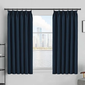  Pinch Pleat Curtain for Living Room, Room 38"W x 63"L (Pack of 1) Navy Blue - Picture 1 of 6