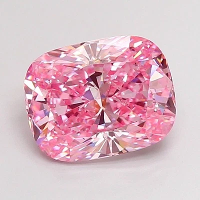 Cushion Fancy Vivid Pink Diamond IGI Certified 3.03 Ct VS2 Eco Friendly Diamond - Image 1 of 4