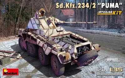 KIT MODELLINO MILITARE MINIART SD.KFZ.234/2 PUMA INTERIOR CARRO ARMATO 1:35 - Immagine 1 di 4